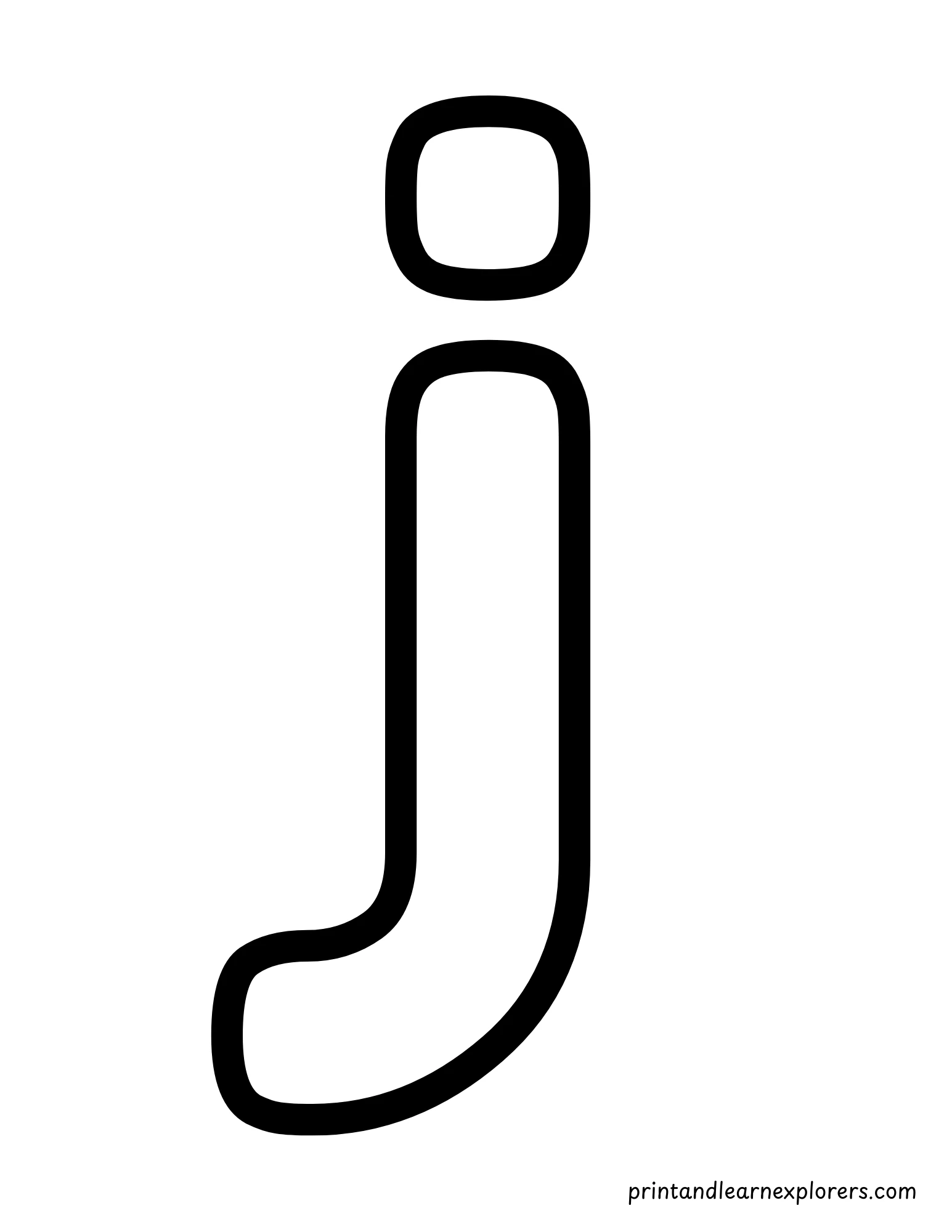Letter J Lowercase Coloring Page