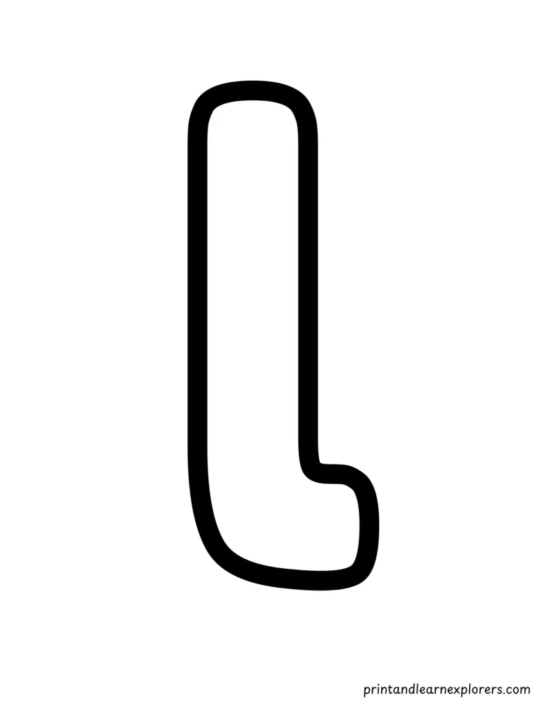 Letter l lowercase coloring page