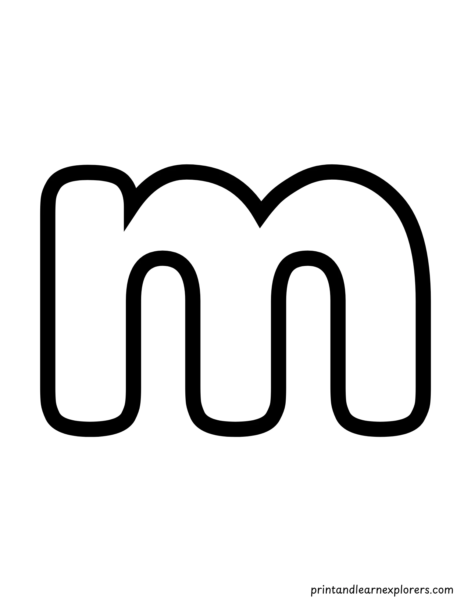 Letter M Lowercase Coloring Page