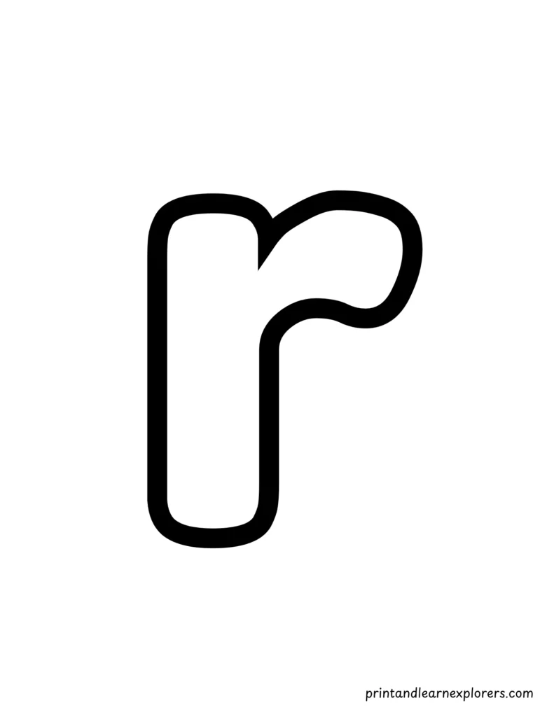 Letter r lowercase coloring page