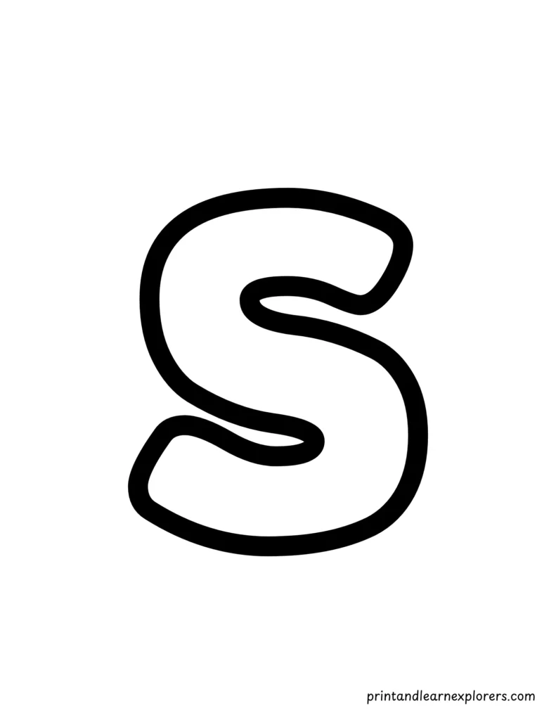 Letter s lowercase coloring page