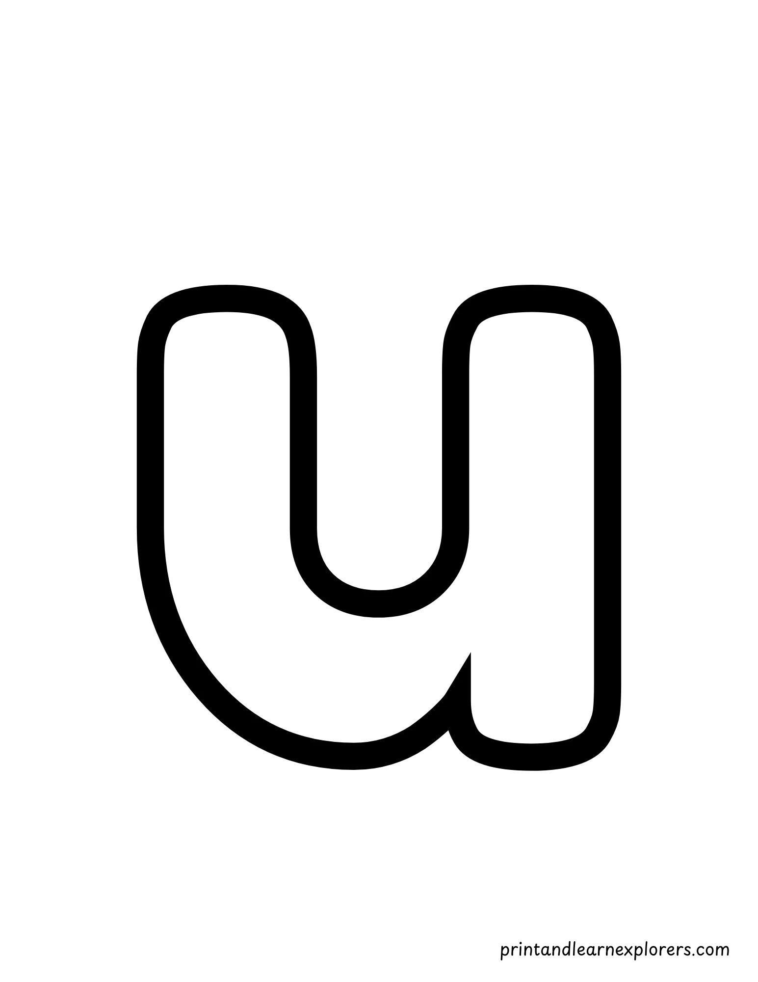 Letter U Lowercase Coloring Page