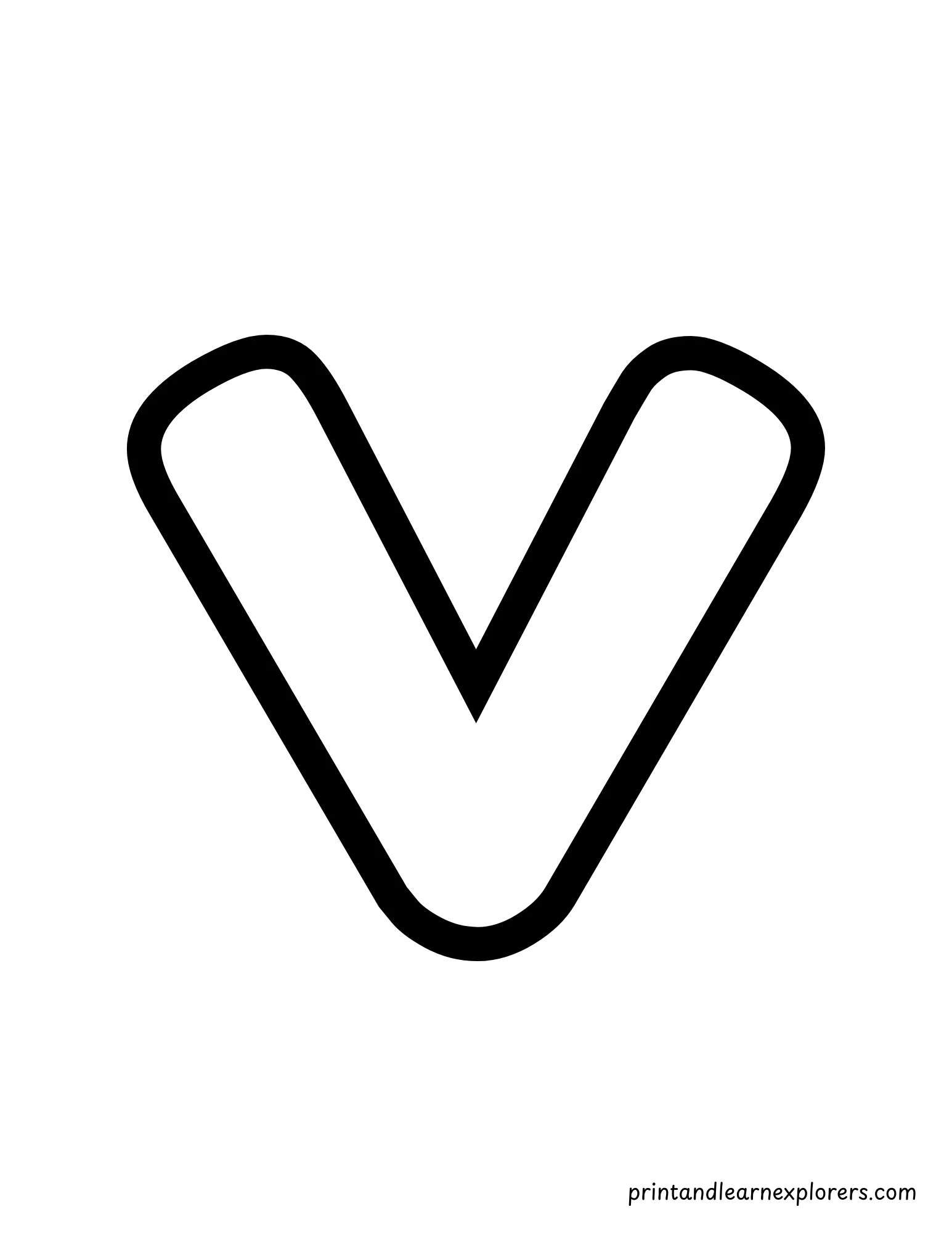 Letter V Lowercase Coloring Page