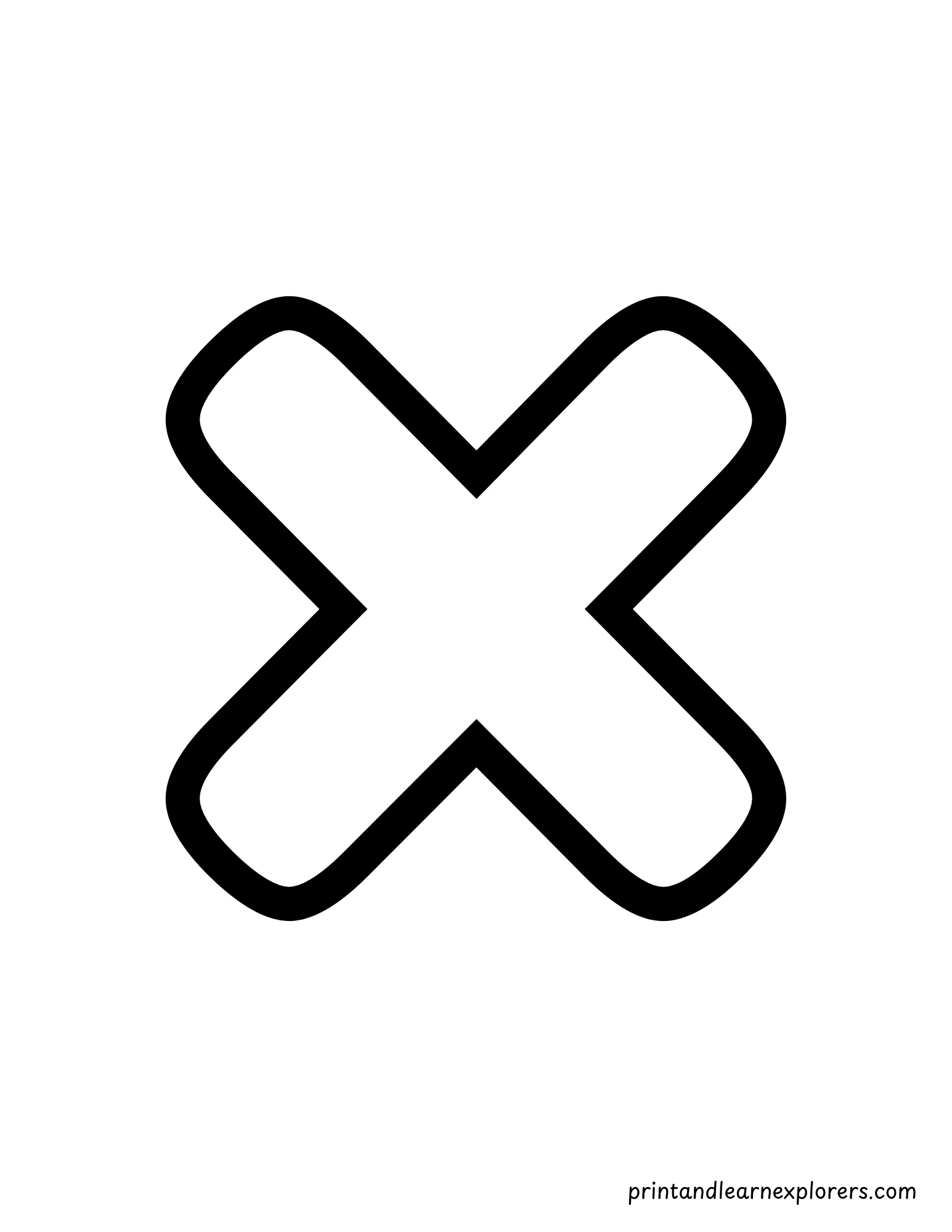 Letter X Lowercase Coloring Page