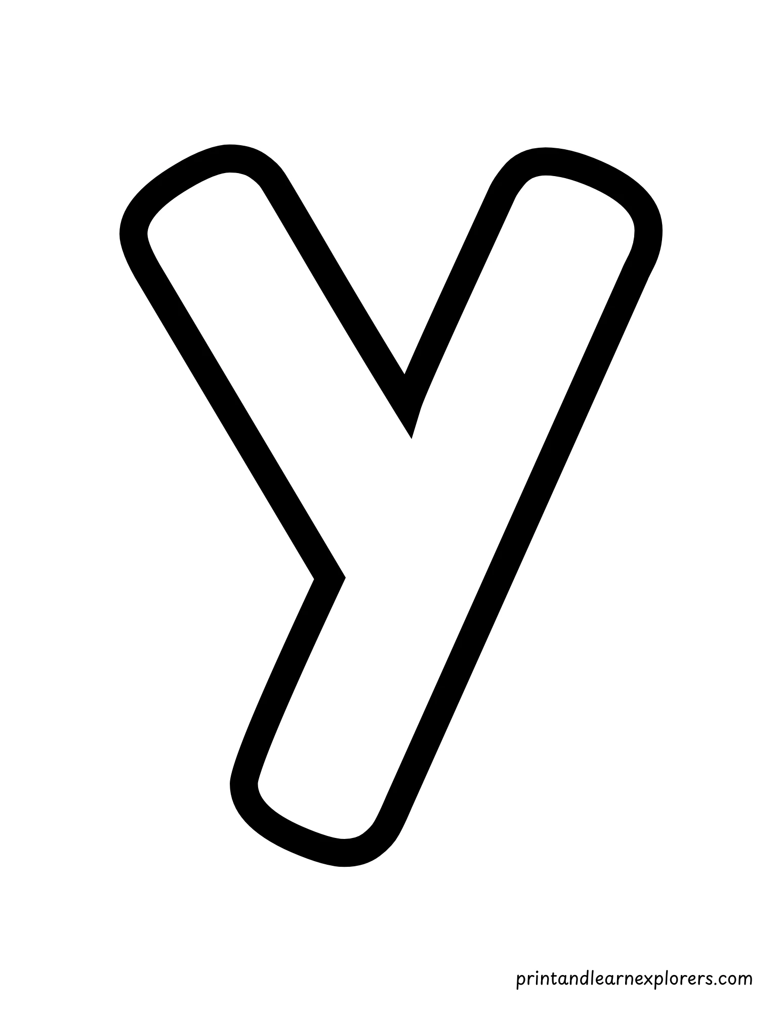 Letter Y Lowercase Coloring Page