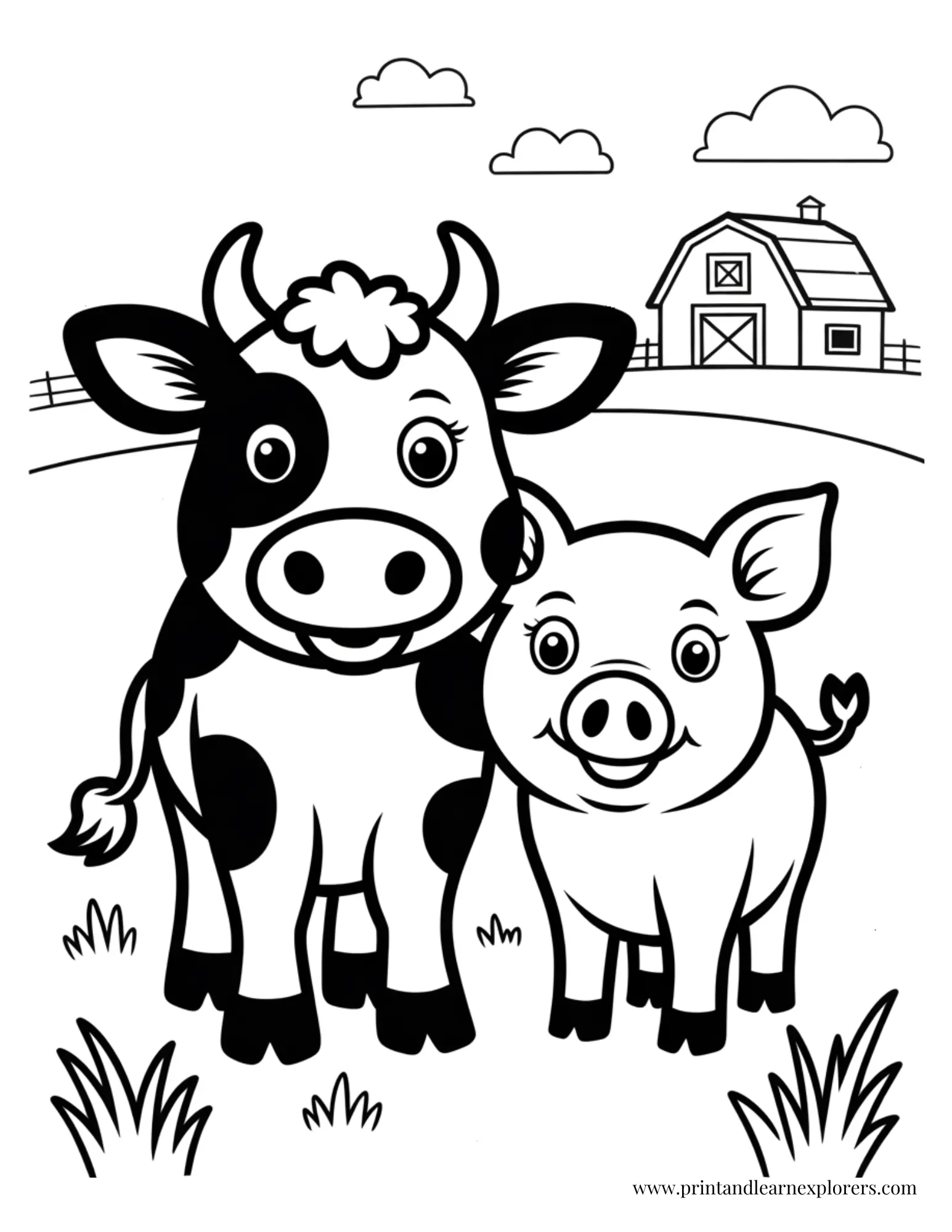 Cow And Calf Coloring Page