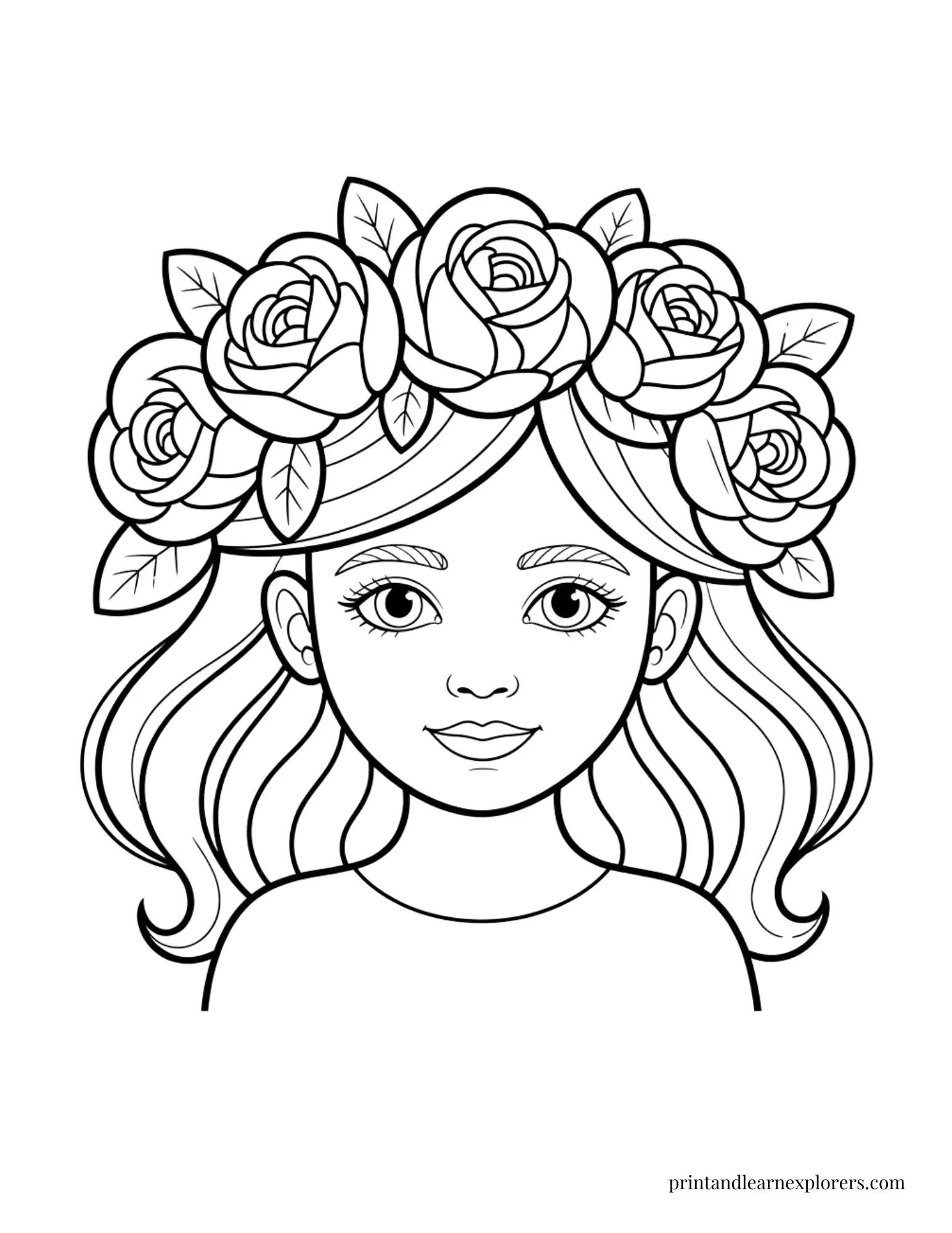 Crown of Roses Coloring Page