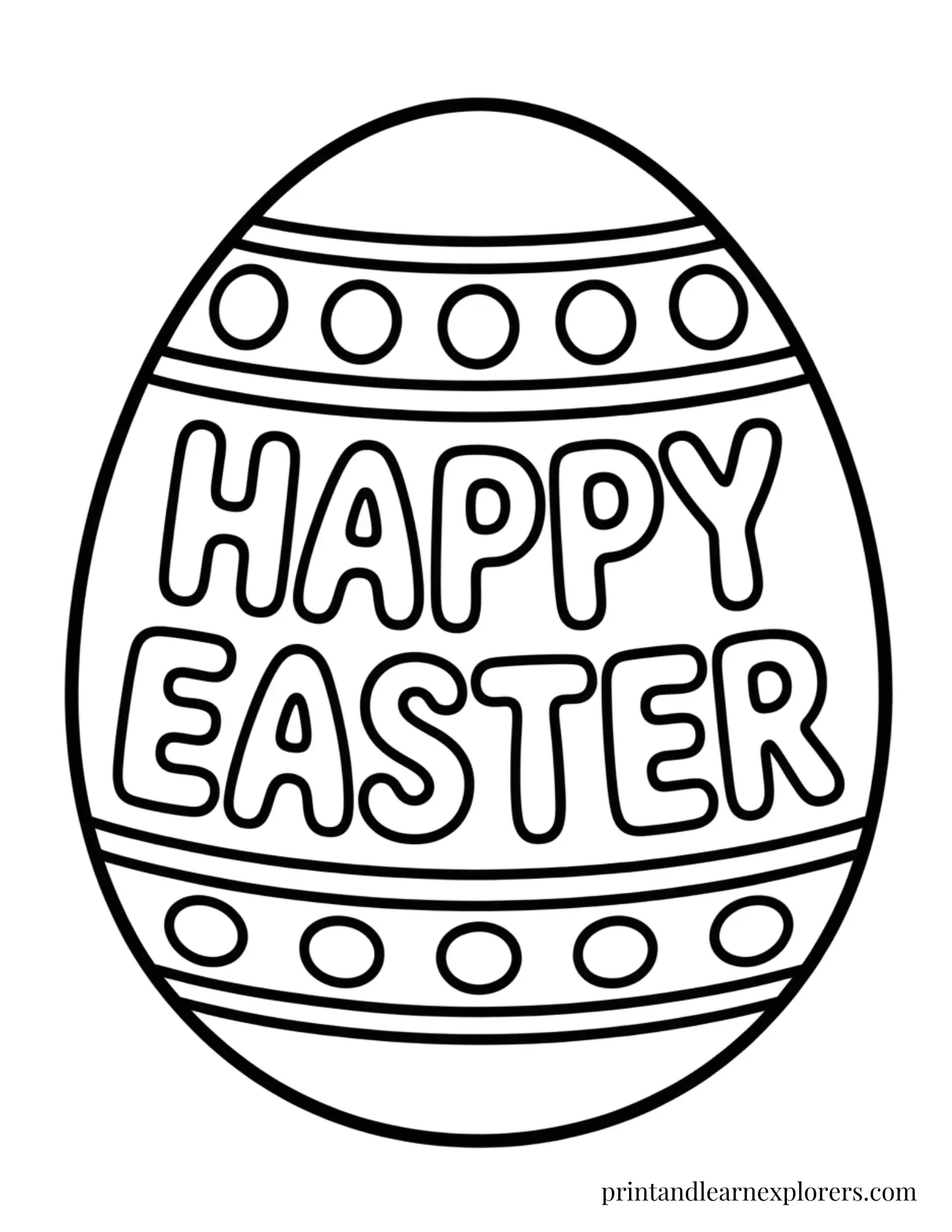 Easter Egg Coloring Page Happy Easter