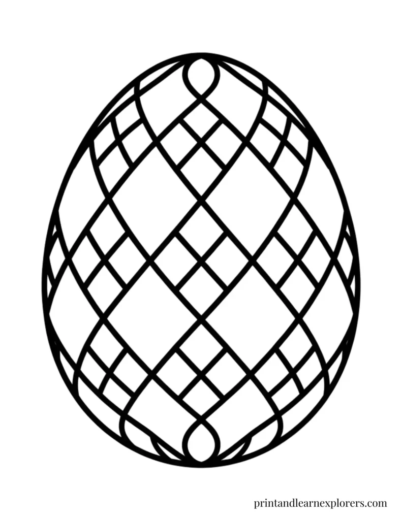 Easter egg coloring page squares
