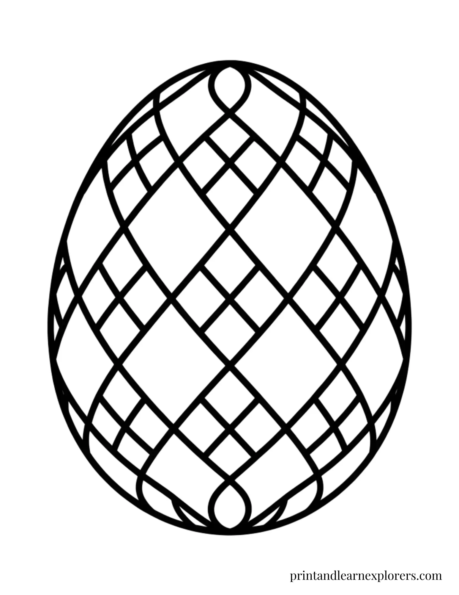 Easter Egg Coloring Page Squares