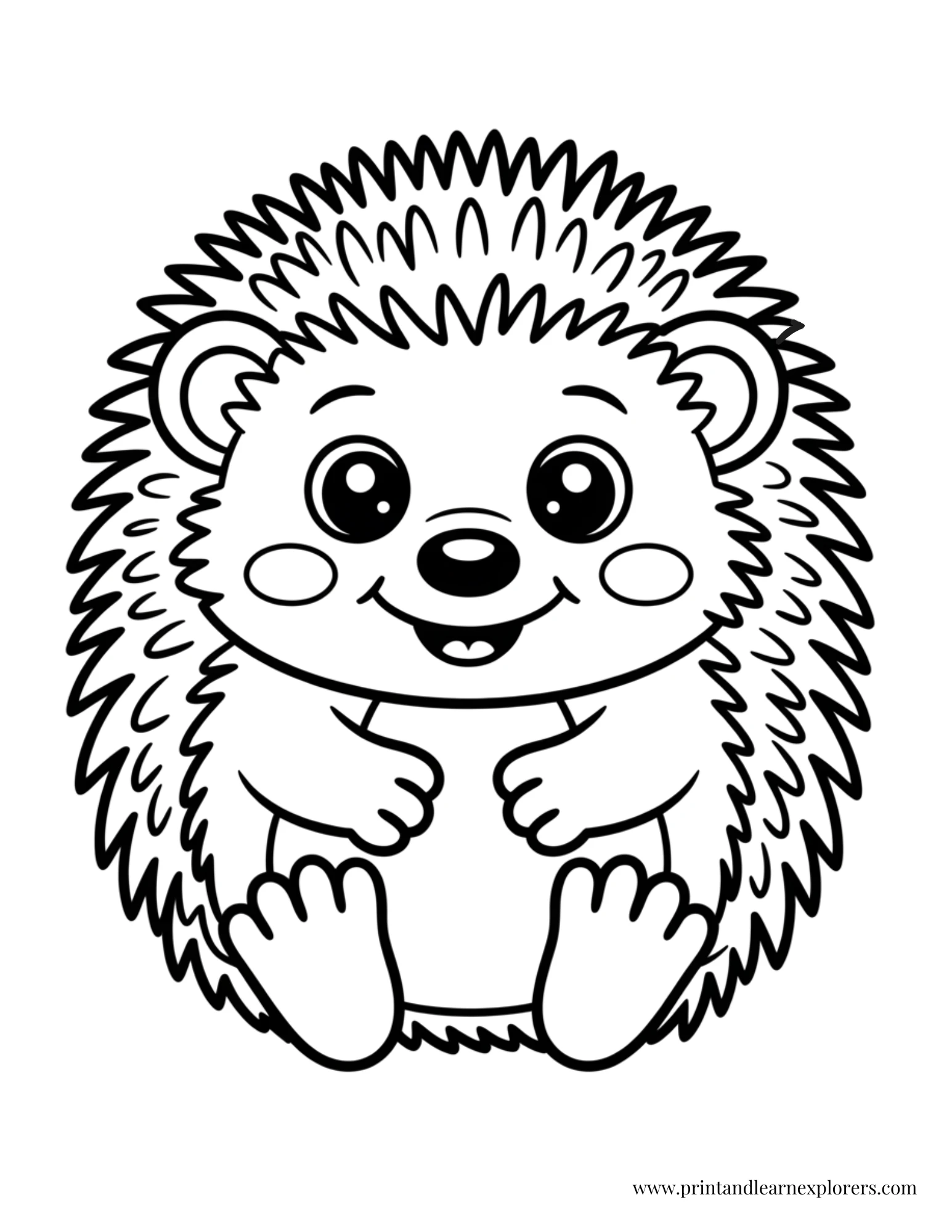 Easy hedgehog coloring page for preschool 3