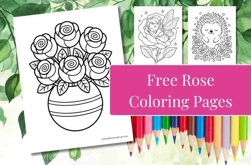 Free Rose Coloring Pages