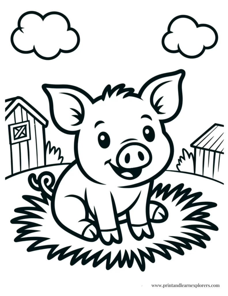 Happy Pig On The Farm