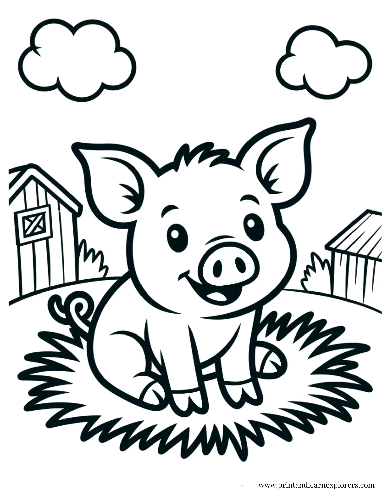 Happy Pig On The Farm