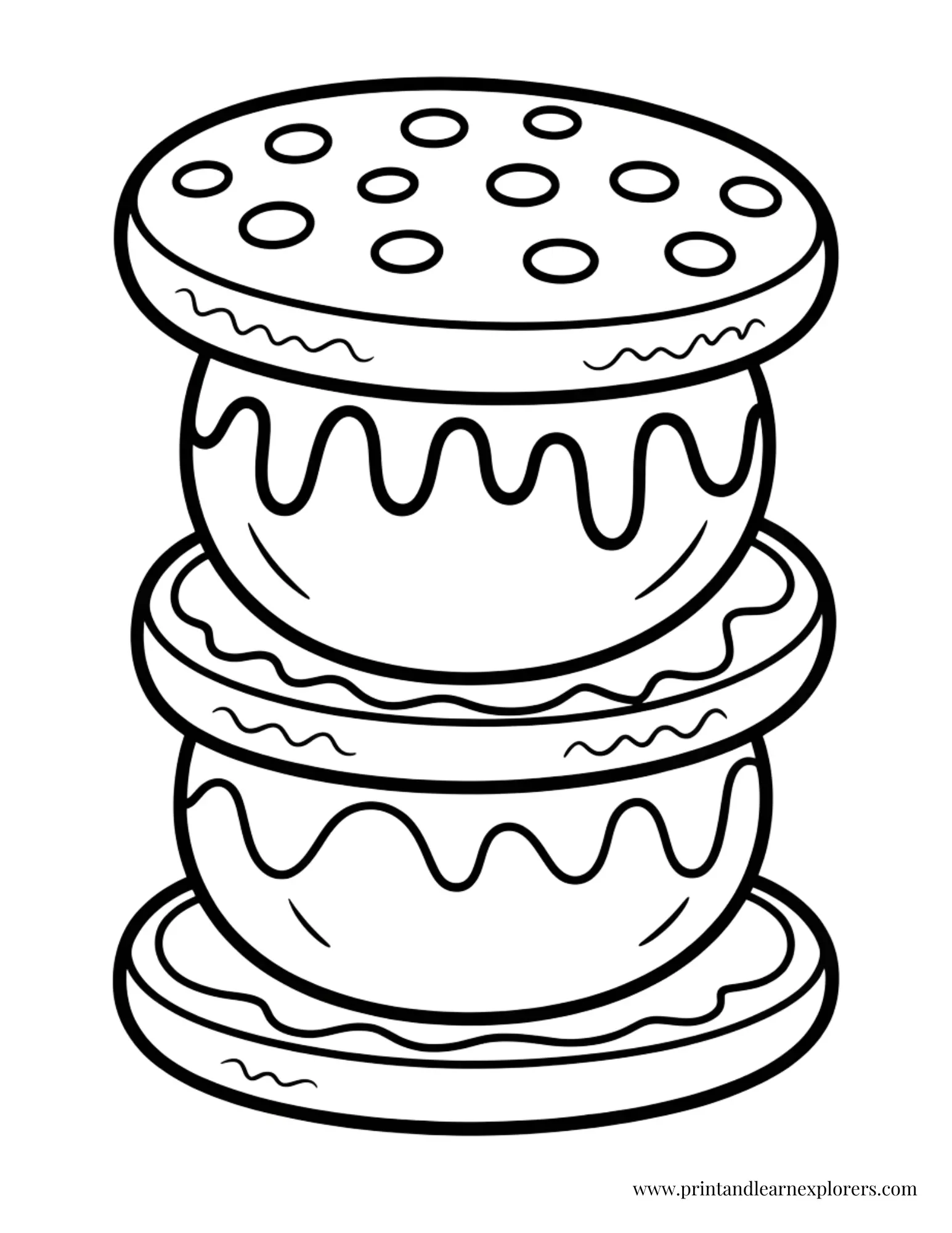 Ice Cream Cookie Sandwich Coloring Page