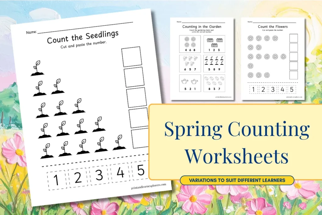 Spring Counting Worksheets Feature