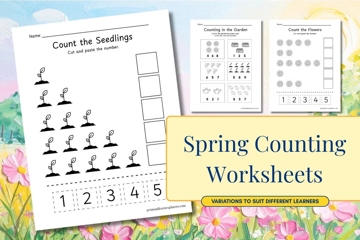 Spring Counting Worksheets Feature