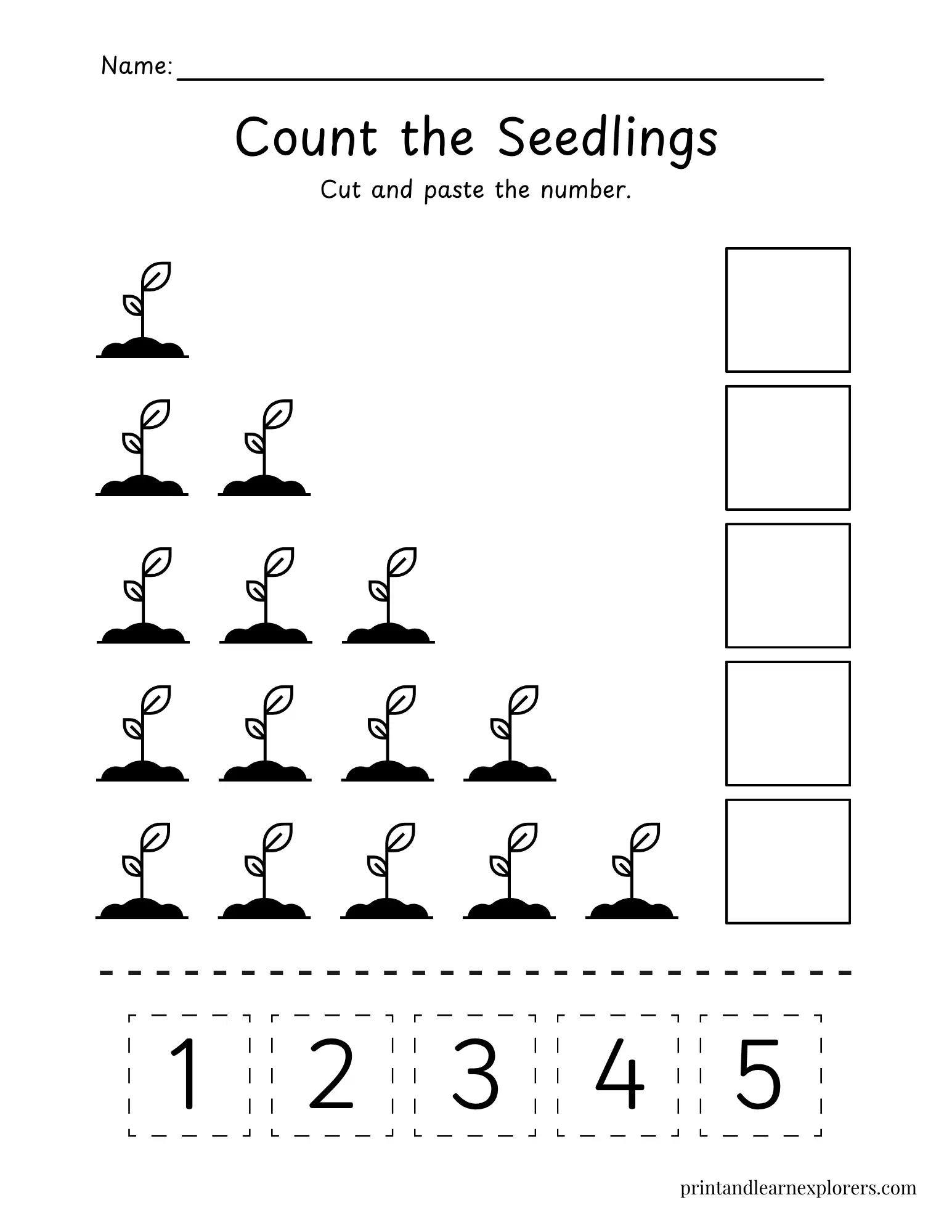 Spring Counting Seedlings 1 To5 Lvl1