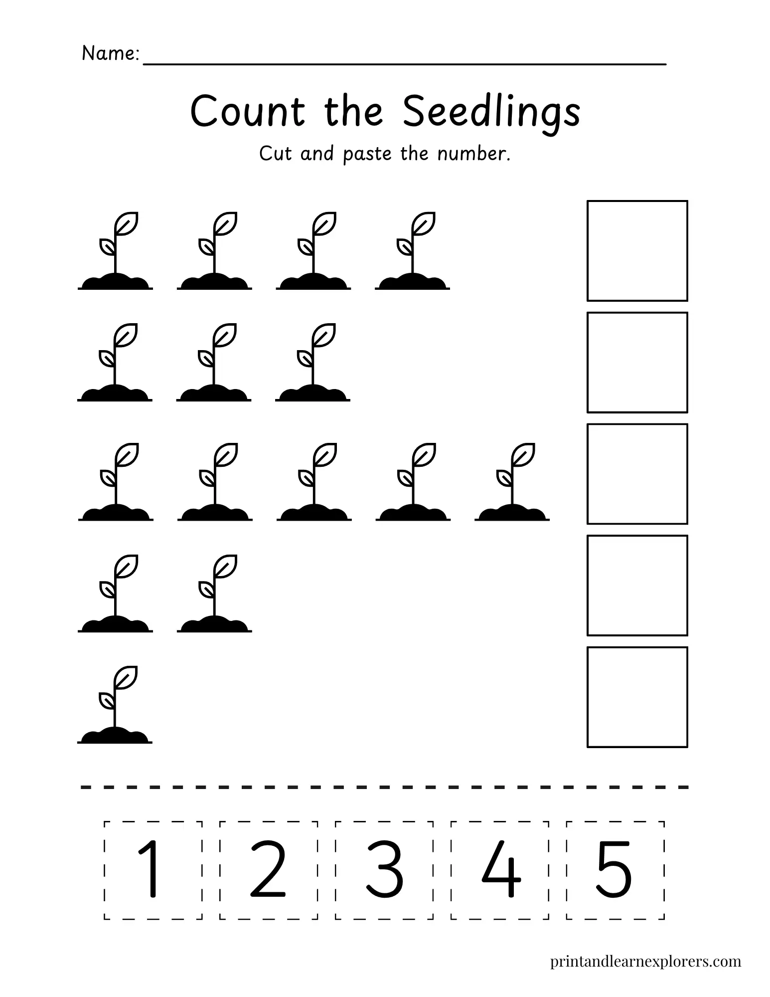 Spring Counting Seedlings 1 To5 Lvl2