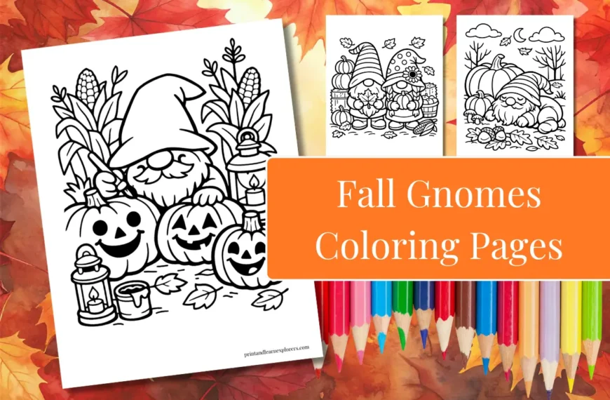 Fall Gnomes Coloring Pages