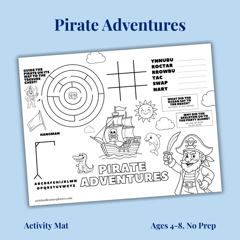 Pirate Adventures Activity Mat