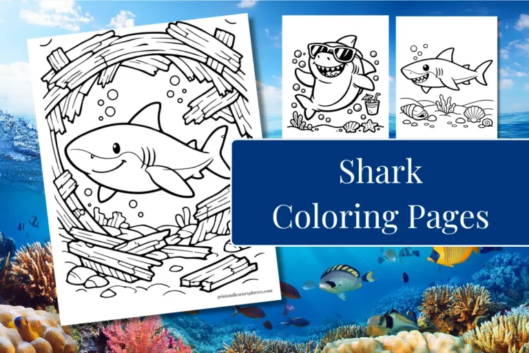 Sharks Coloring Pages feature