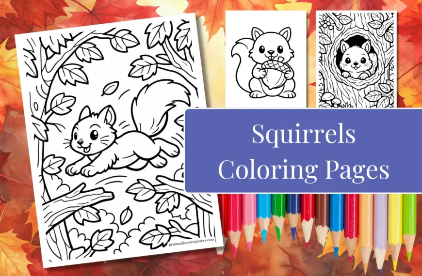 Squirrel Coloring Pages Feature