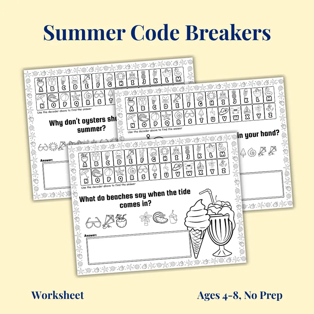 Summer Code Breakers Worksheet Pack