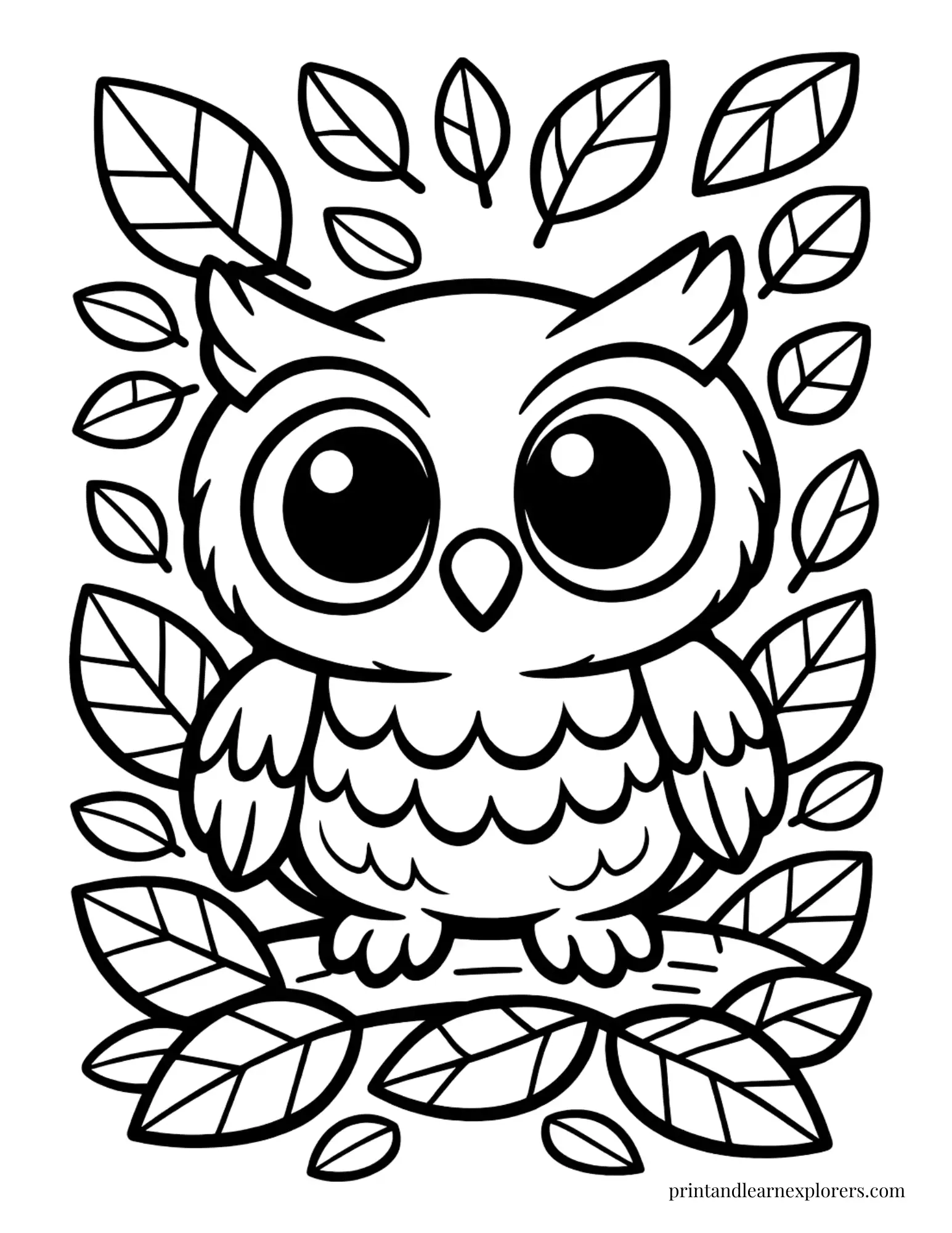 08 owl large eyes coloring page