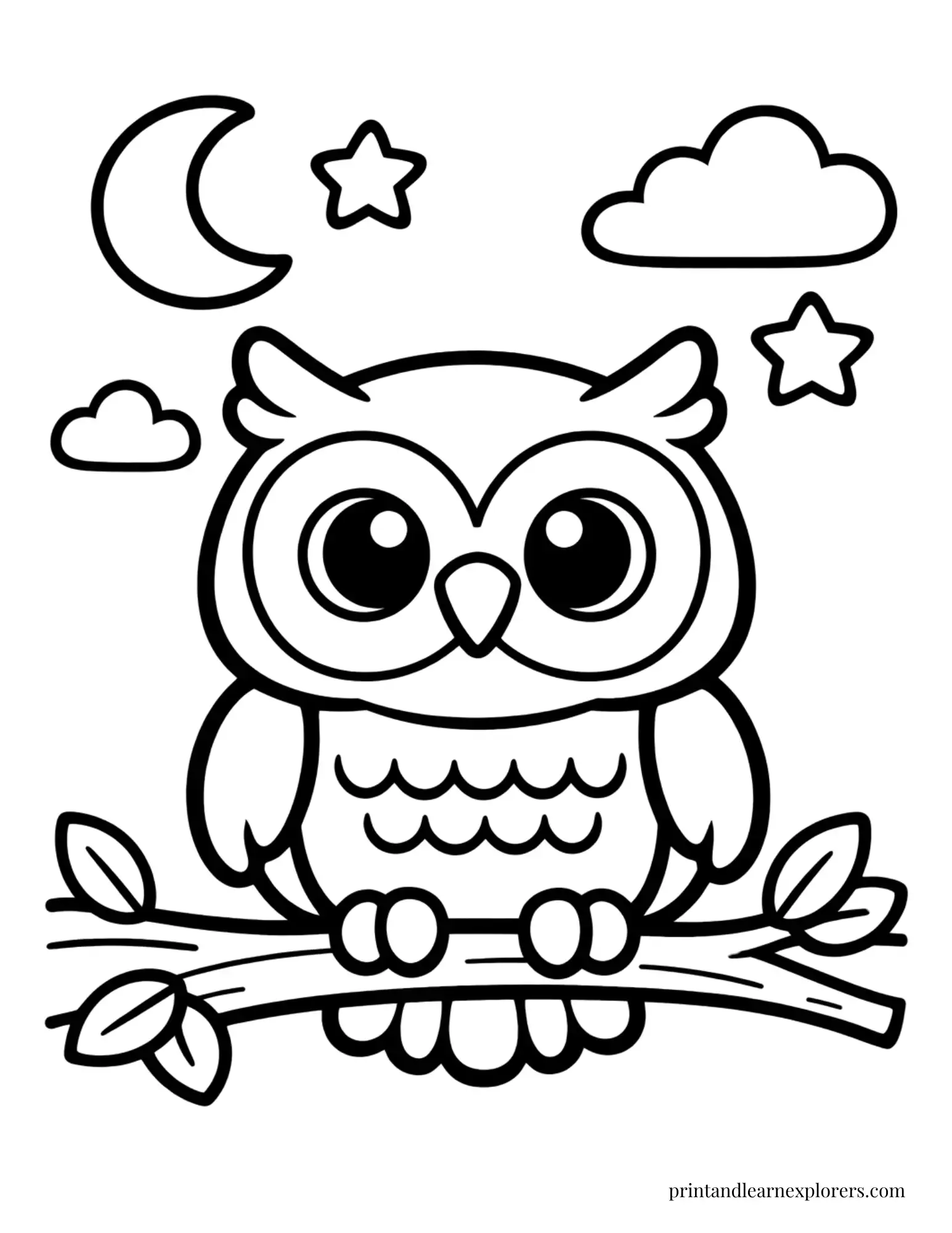 08 preschool night owl coloring page