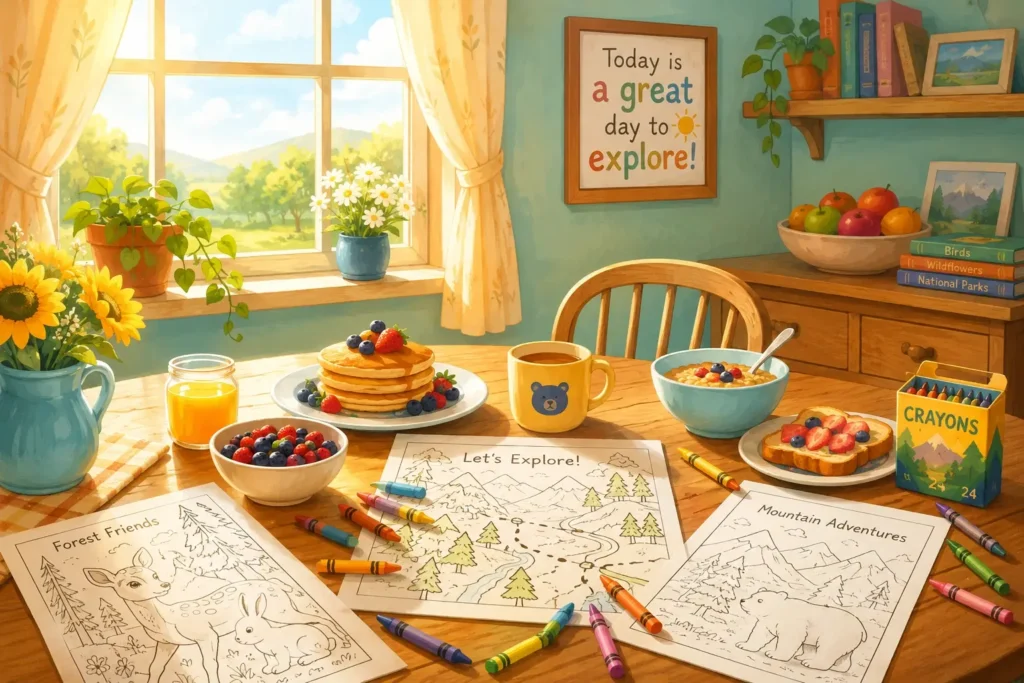 Activity at breakfast to prevent bored kids