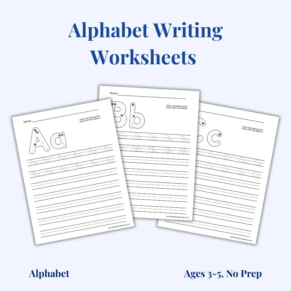 Alphabet Writing Worksheets A to Z