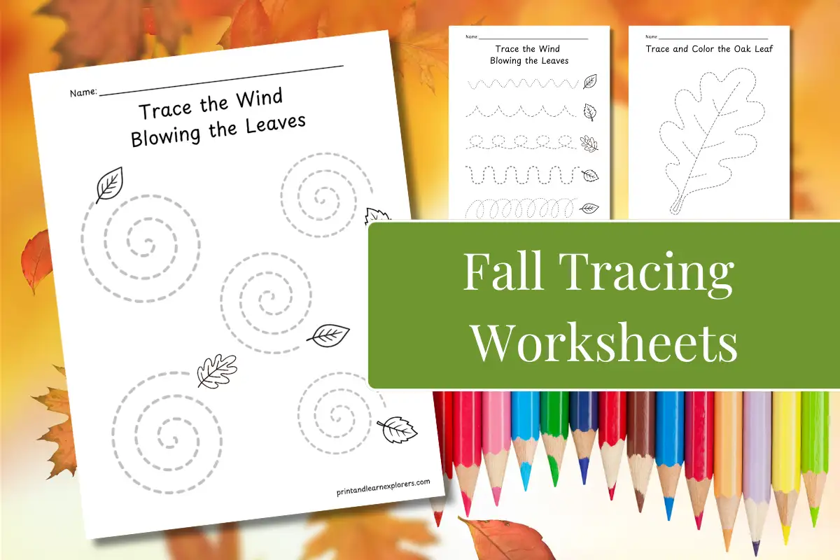 Fall tracing worksheets