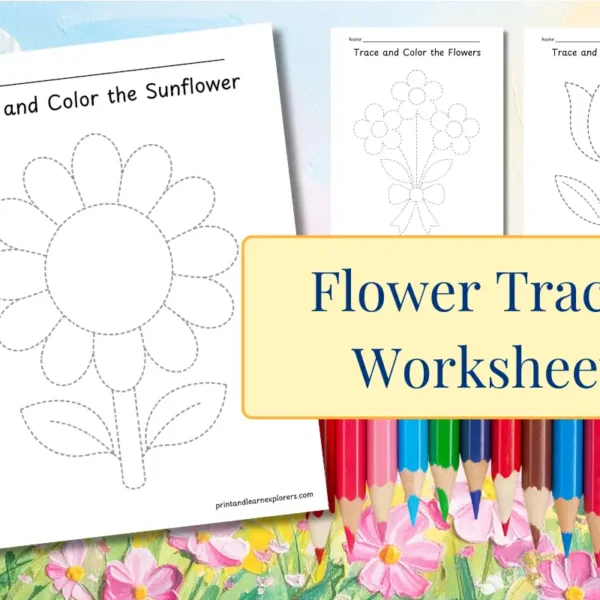 Free Flower tracing worksheets