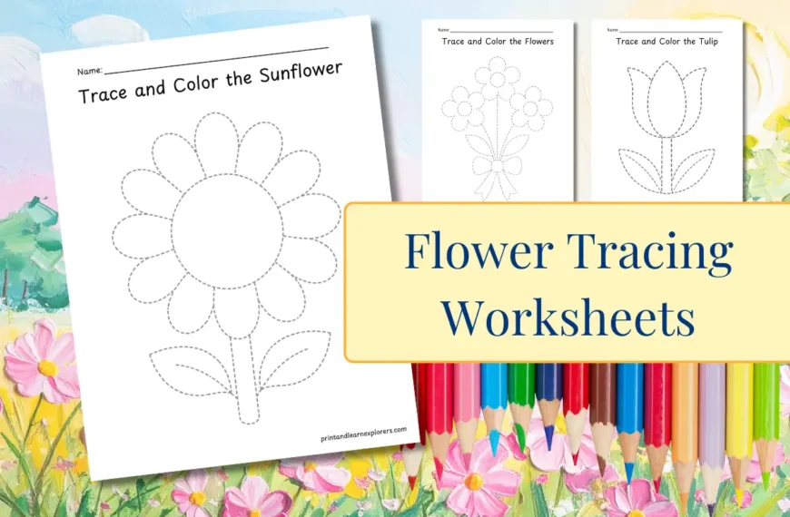 Free Flower tracing worksheets