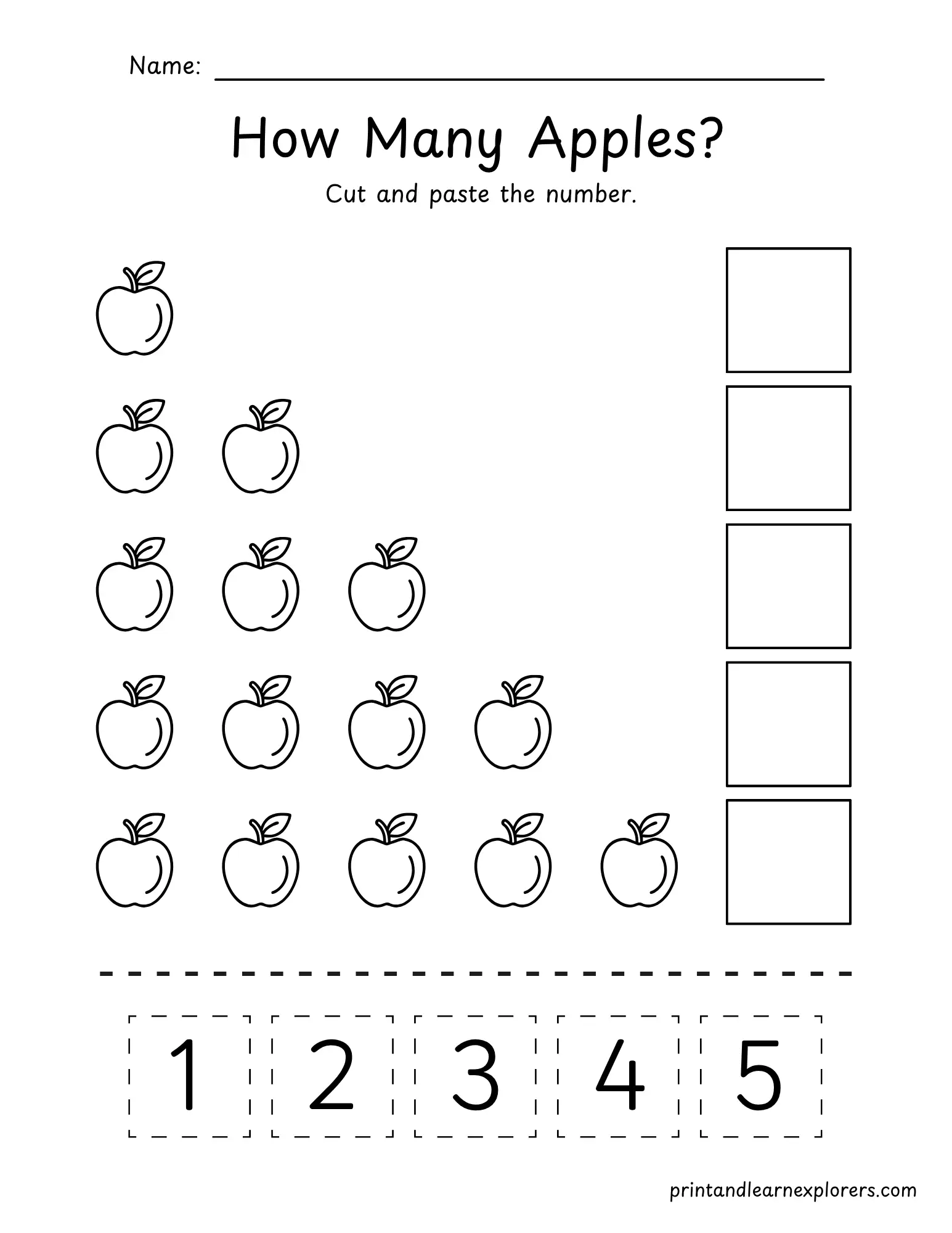 How many apples cut and paste 1