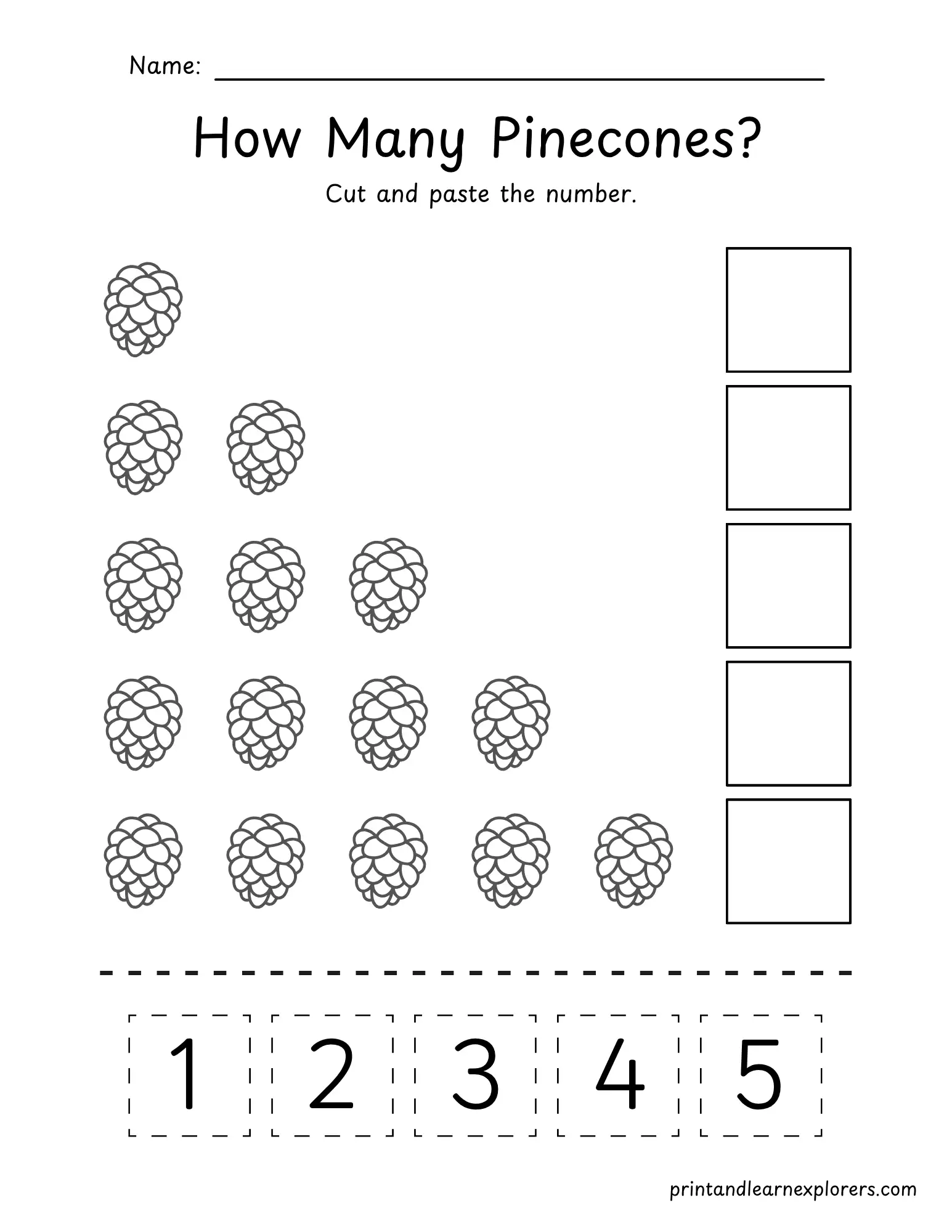 How many pinecones cut and paste 1