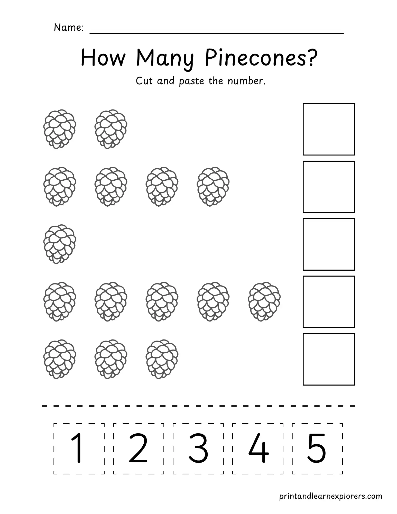 How many pinecones cut and paste 2