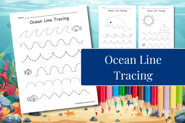 Ocean Line Tracing Worksheets