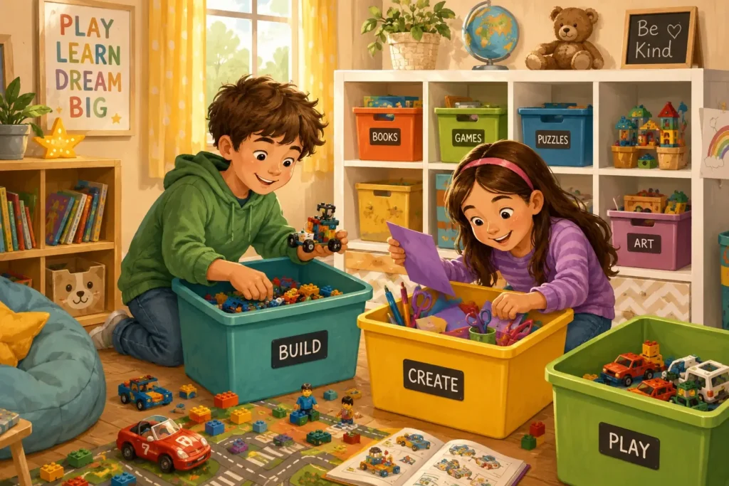 Organising kids toys to prevent boredom