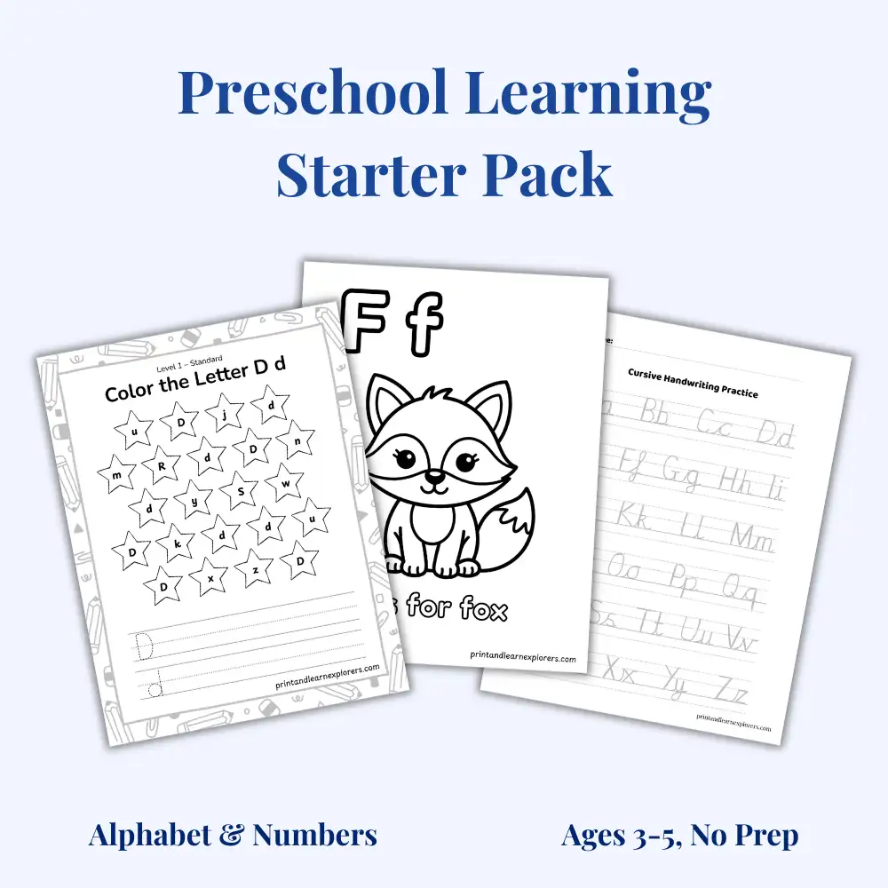 Preschool learning starter pack