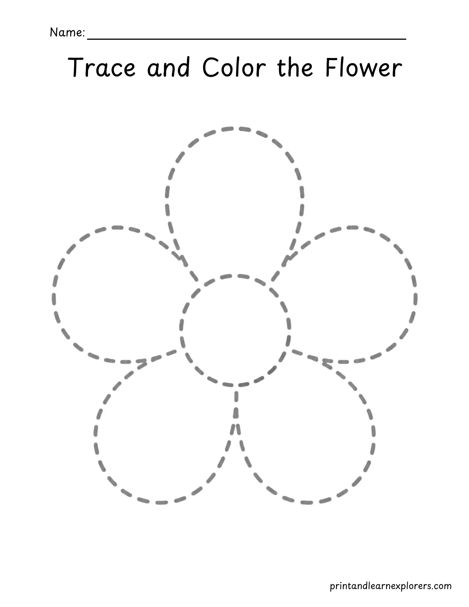 daisy flower tracing worksheet