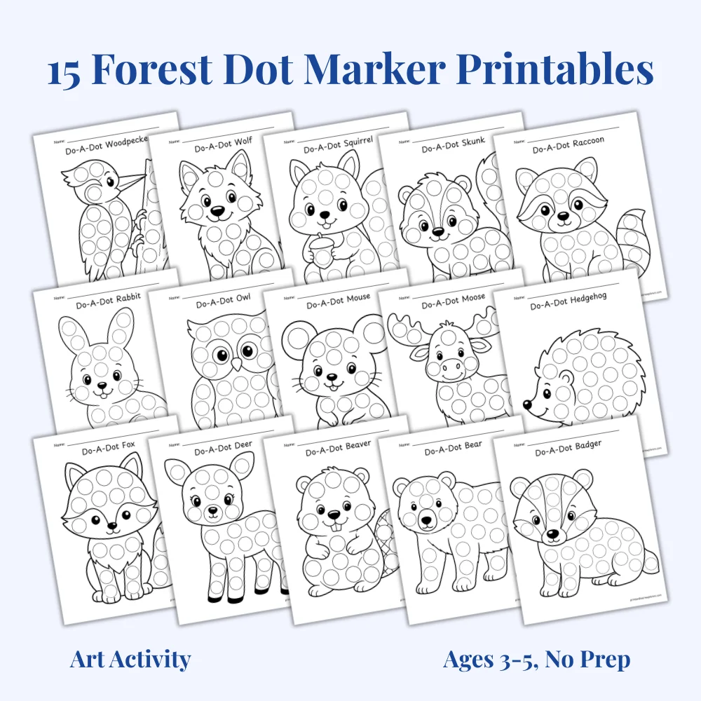 15 Forest Dot Marker Printables Do a Dot