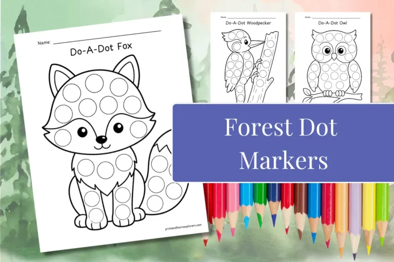 Forest dot markers printables feature