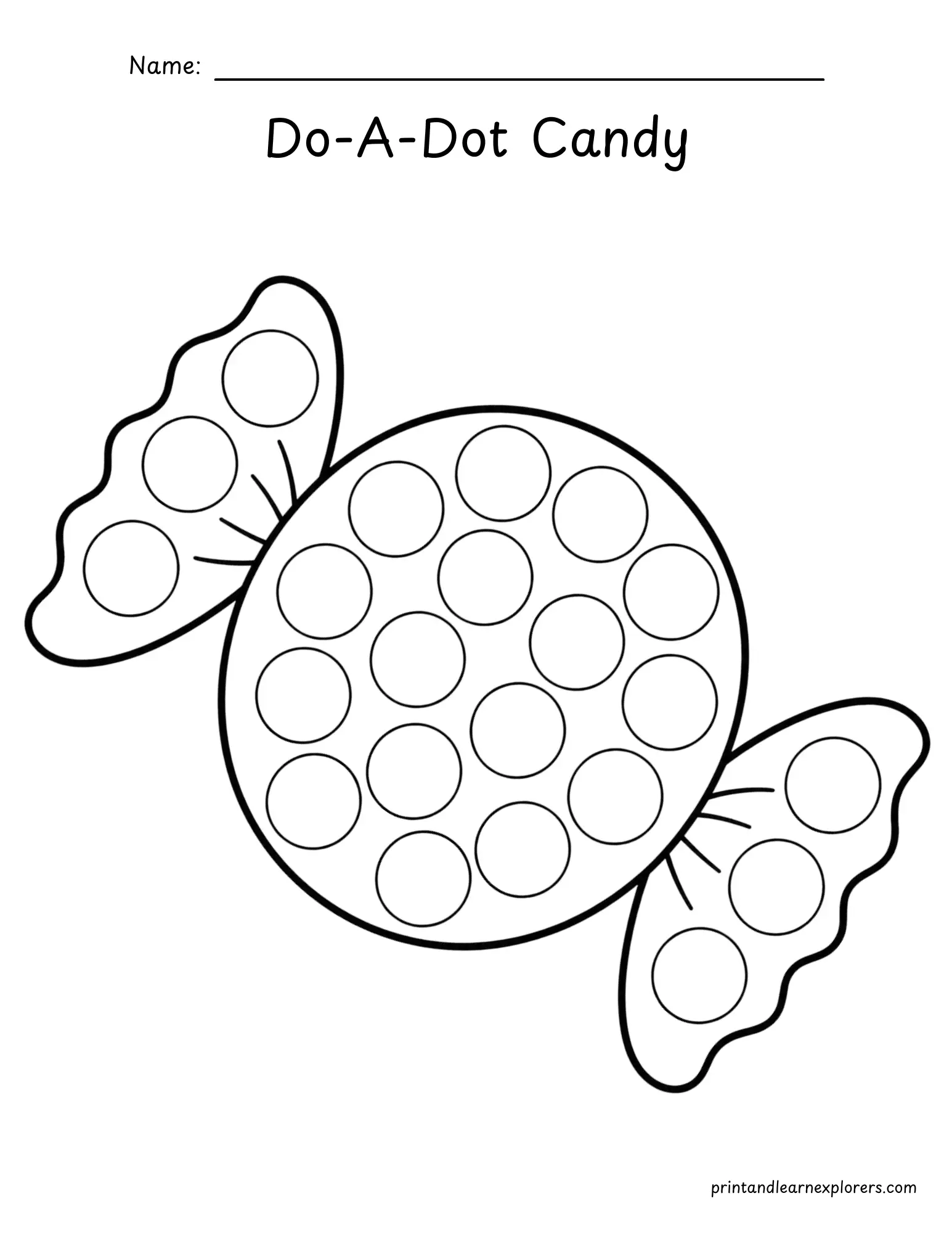 Halloween do a dot candy coloring page