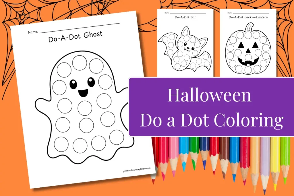 Halloween do a dot coloring pages