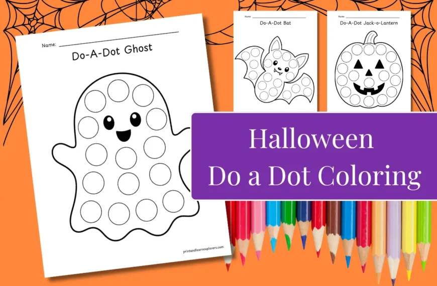 Halloween do a dot coloring pages