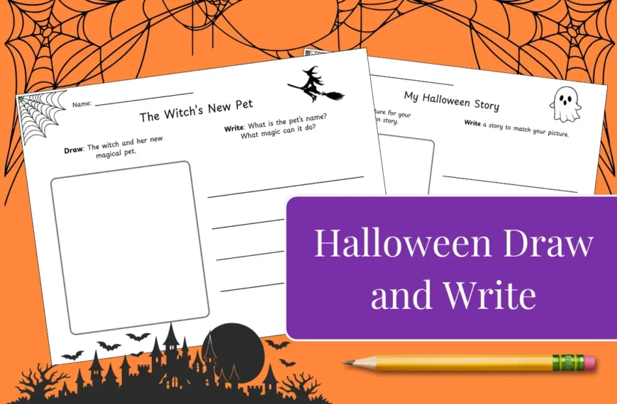 Halloween draw and write worksheets