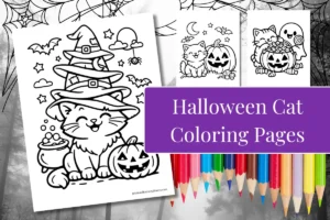 Spooky Halloween Cat Coloring Pages