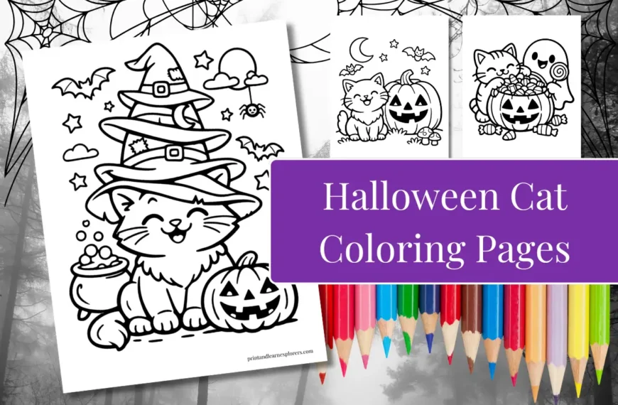 Spooky Halloween Cat Coloring Pages